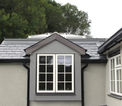 Second floor bay UPVC window