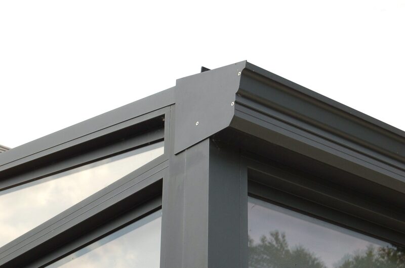 Corner detail of some fascia and guttering.